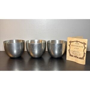 The Jefferson Cup Reproduced By The Stieff Co. Pewter Monticello P50 Set of 3